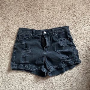 black american eagle high waisted mom jean shorts
